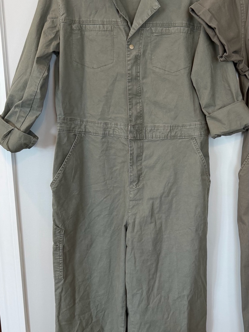 Women’s Long Sleeve Cuffed Universal Thread Olive Green Utility Jumpsuit